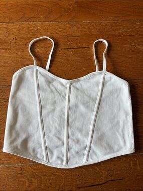 Garage White Corset-Style Crop Camisole
